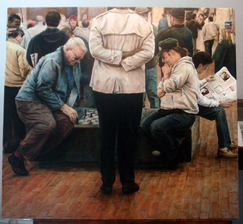 The Chess Players-Oil on Canvas_San Francisco Powell St. Cable Car turnaround