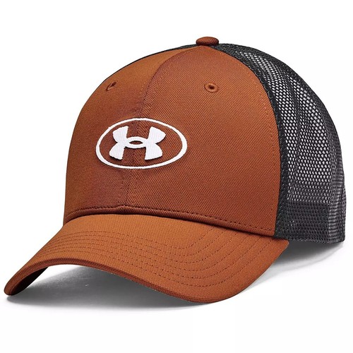 Under Armour Men's Dark Orange Blitzing Trucker Adjustable Snapback hat cap