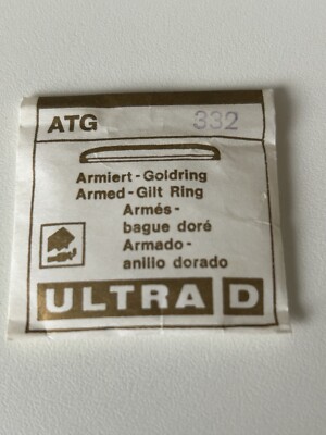Uhrenglas 33,2mm Ultra D ATG gewölbt Armiert mit vergoldetem Ring 332