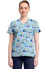 Alice Wonderland Cherokee Scrubs Tooniforms Disney V Neck Top TF796 ALDL