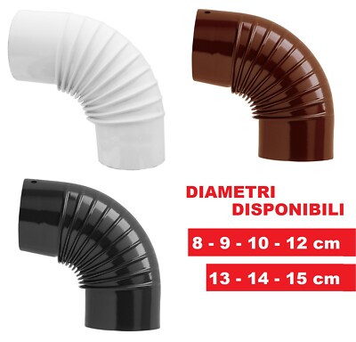 Gomito Ala Smaltato Marrone - Diametro 12 Cm, Per Tubazioni, Installazione Idraulica, Colore Resistente - Foto 8