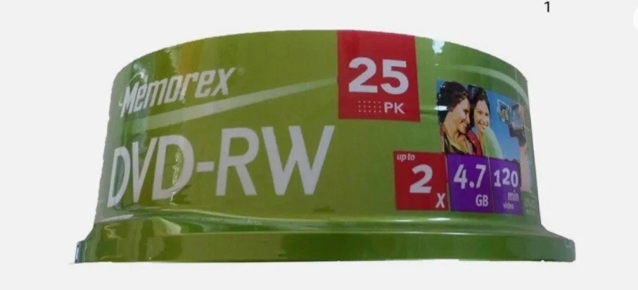 25 x Memorex Blank DVD-RW discs 2x 4.7GB 120 mins Rewritable Spindle - Image 2 of 2