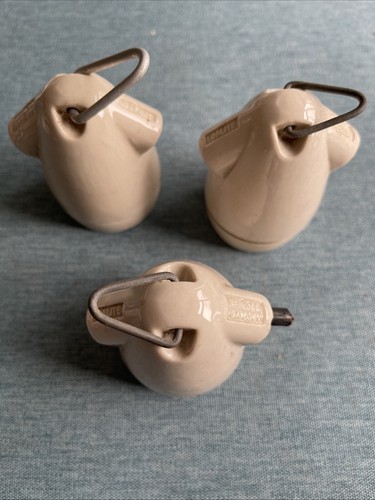 3 x Porzellan Girlande Lampenfassungen, Edison Schraube, hergestellt von Loblite
