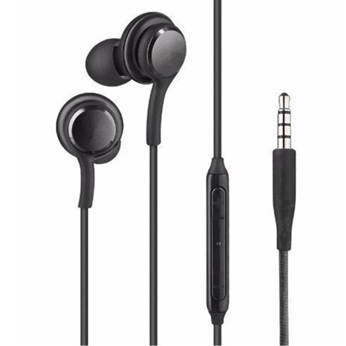 Black Braided Wired Earphones Headset Hands free For Samsung Galaxy S9 S8 Note 8 - Picture 3 of 7