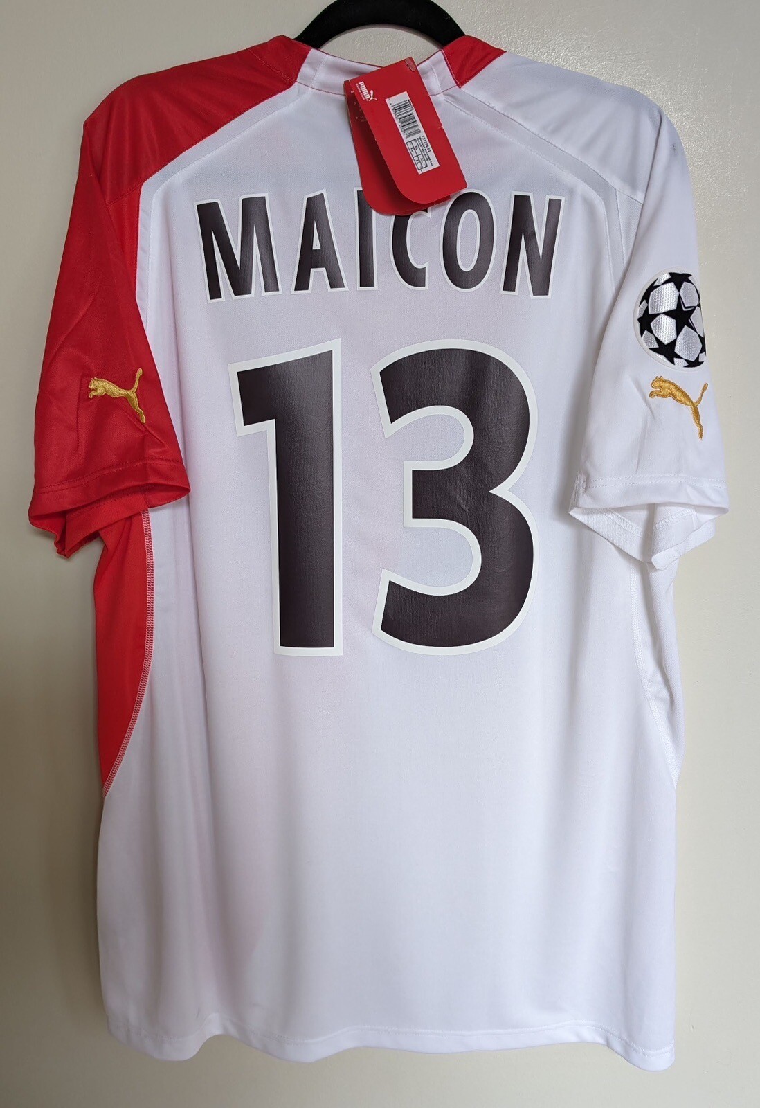 Camiseta AS Monaco 2004 2005 Maicon Domicile en Polyester Premium de Collection Taille M