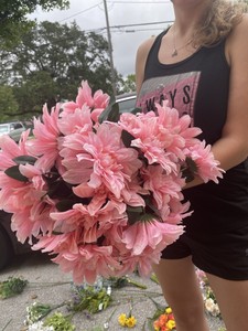 6 Bunches Of Pink Artificial Silk Wedding High Bridal Bouquet Michaels F9 Ebay