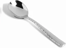 Lucca Faceted 18/10 Stainless Steel Flatware Bouillon Spoon, Set of 12