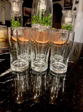 Set of 6 Libbey #223 Esquire 7 Oz Split Glass Highball Hi-ball  Vintage NOS