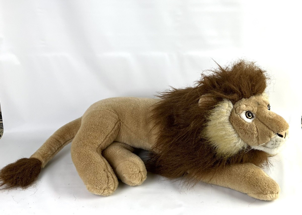 Vintage Jaag Lion Lying Laying Down Plush 24” Large Stuffed Animal Male Rare