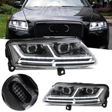 For Audi A6 A6L C6 S6 2005-2011 LED DRL Headlights With Sequential Turn Signal