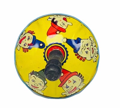 Noisemaker clown circus tin noise maker antique carnival Newark creepy Lou Jacob