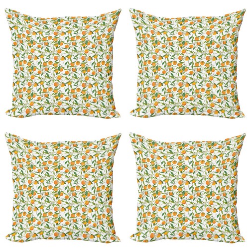 Green Orange Throw Pillow Covers Pack of 4 Orange Branch eBay