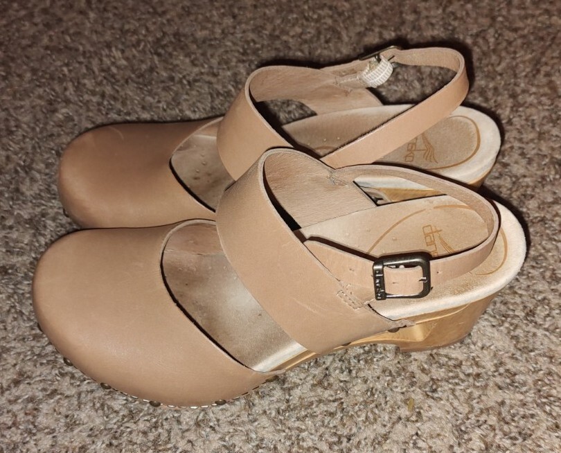 Dansko Thea Leather Clogs Sandals Ankle Straps Heeled Women's Size 38 US 7.5-8 image 4
