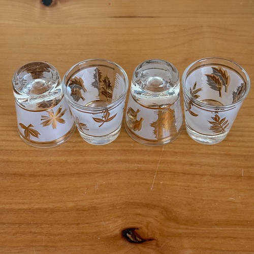 Juego De Colección De 4 VIDRIOS Starlyte SHOT con Hojas Doradas en Banda Esmerilada - Imagen 8 de 9