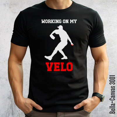 Baseball Shirt, Working on my VELO, Adult & Youth Sizes