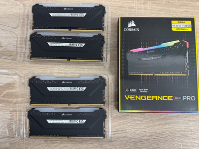 Corsair Vengeance RGB Pro 4x32GB 128GB 3000MHZ DDR4 Gaming Ram CMW128GX4M4D3000C