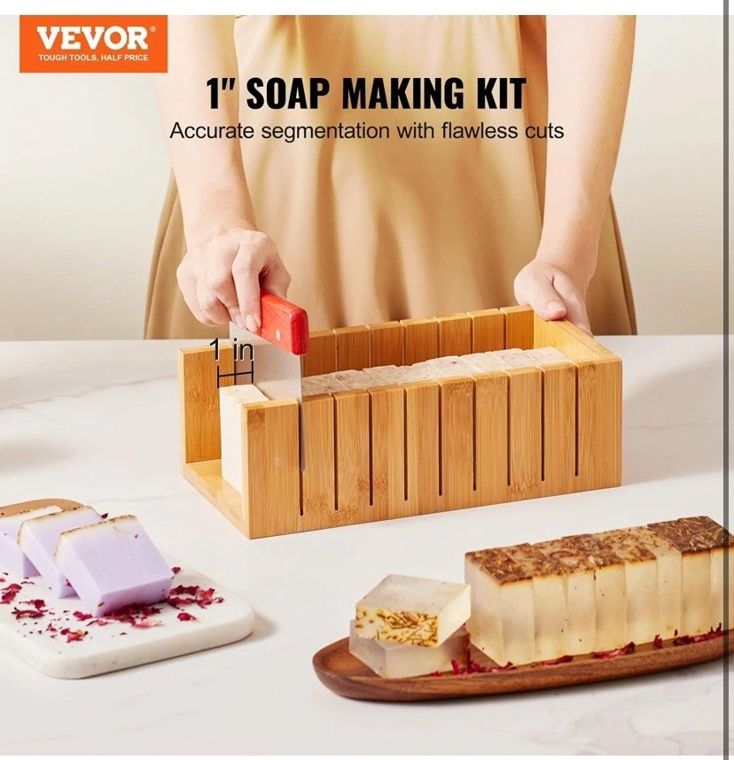 VEVOR Soap Making Tool Kit Bamboo Slicer w/ Silicone Mould DIY Supplies - Image 2 of 4