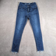 Seven7 Jeans Womens 6 Blue Denim Stretch Mid Rise Casual Skinny Leg Frayed Hem