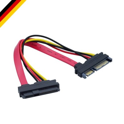 SAS auf SATA Verlängerungskabel 10cm mit Stromanschluss für Festplatten und RAID