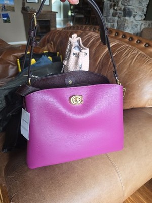 Coach Willow- Shoulder Bag-(Not the bucket bag)  Color Block Raspberry 