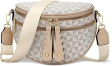 Crossbody Sling Bag for Women Trendy Fanny Pack Vegan Leather Chest Bag (Black)