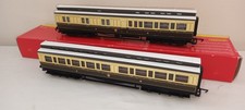 OO gauge VN MINT 2x Hornby R4119a R4120a Clerestory Coach GWR Brown Cream NICE