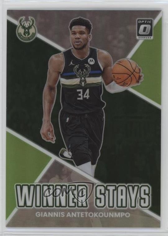 2022 Donruss Optic Winner Stays Lime Green Prizm /149 Giannis Antetokounmpo 14wc
