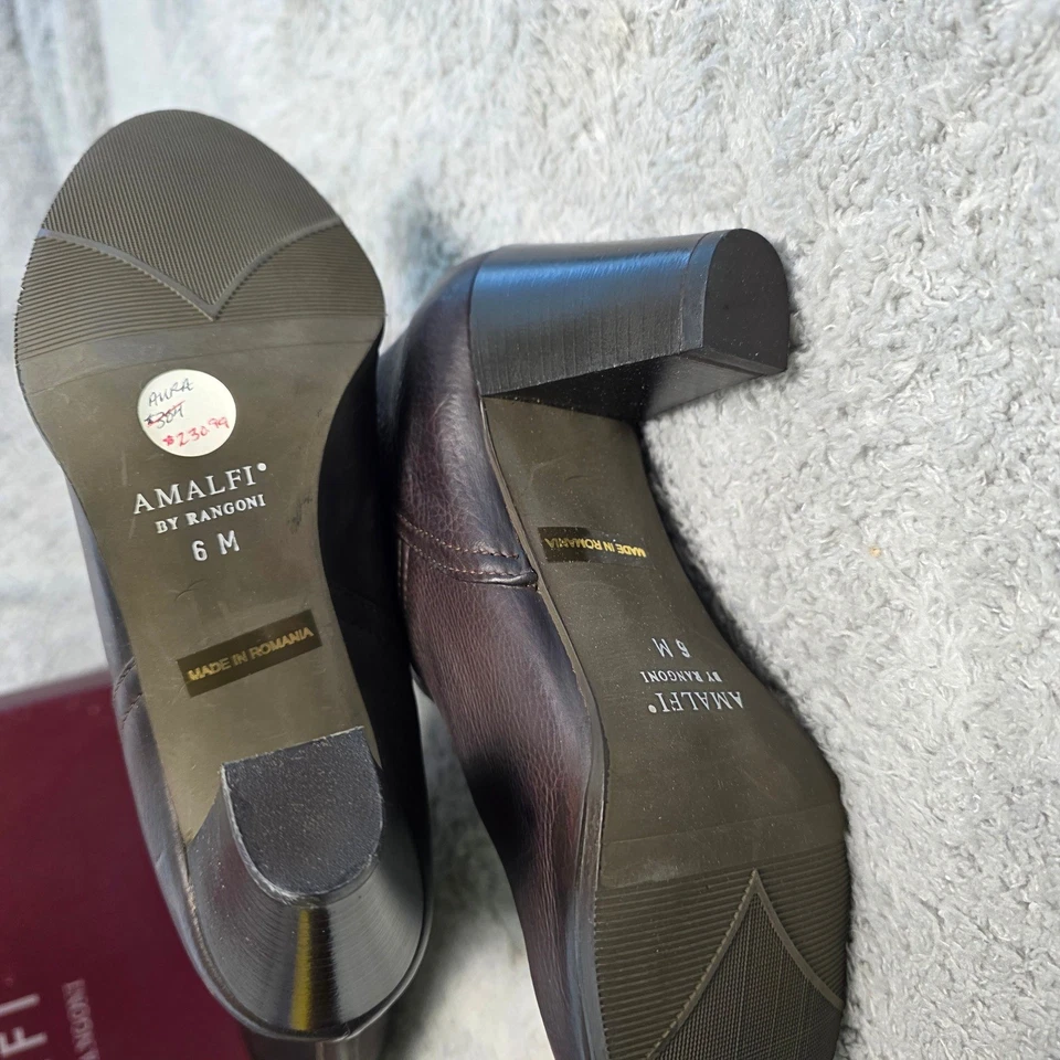 Amalfi на Rangoni коричневый итальянский кожаный колена неопрен эластичной ботинки 6 М новый - Изображение 4 из 4