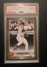 2022 Topps Update Series - Steven Kwan #US261 Gold 7/2022 (RC) PSA GEM MT 10