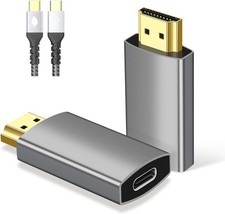 USB C Female to HDMI Male Adapter with USB Video Cable, 4K 60Hz Uni-Direction...