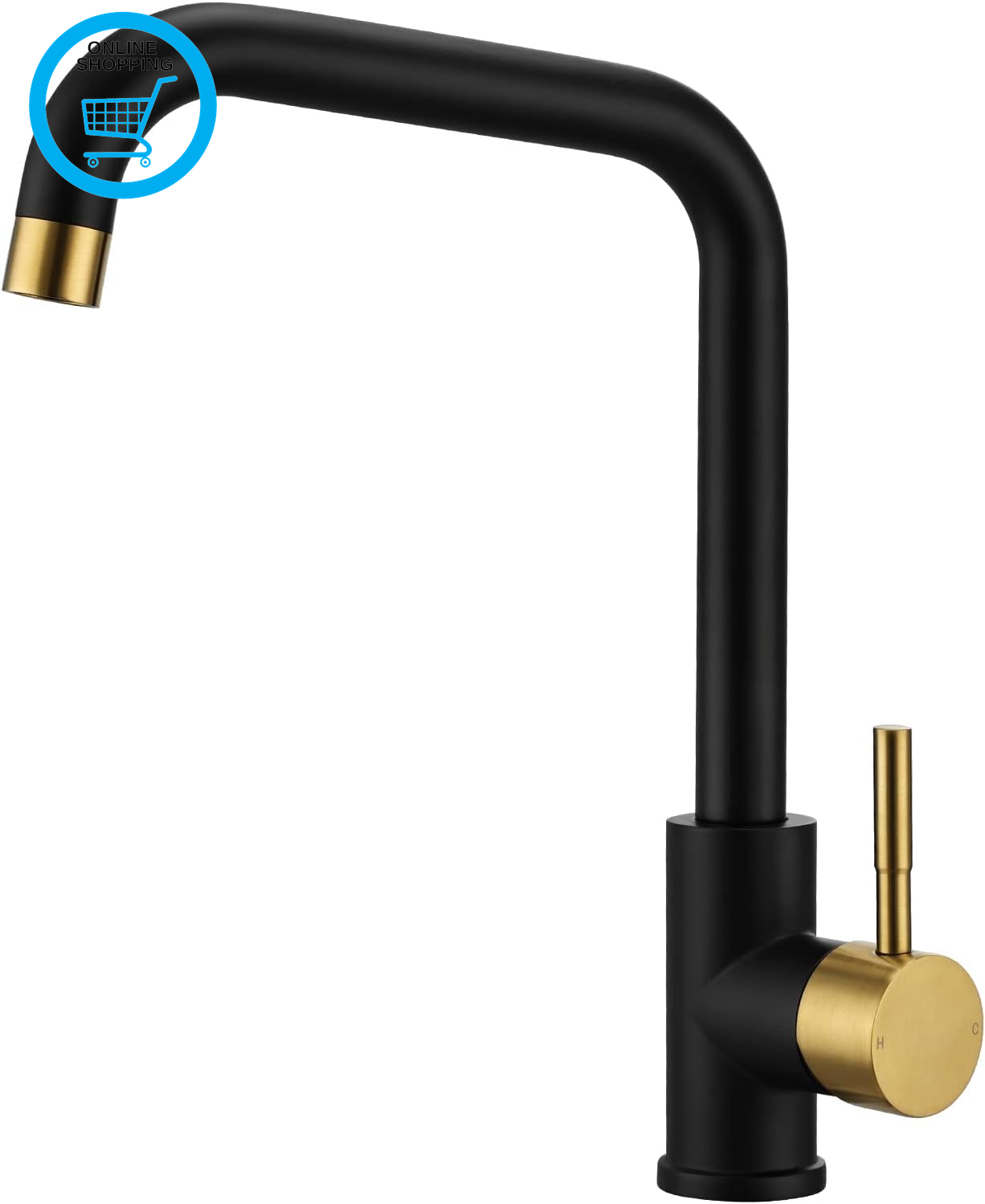 Kitchen Sink Mixer Tap Monobloc Modern Rectangle Kitchen Faucet Mixers with 360