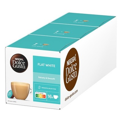 NESCAFÉ DOLCE GUSTO Flat White Kaffeekapseln 3er Pack (3 x 16 Kapseln) Set