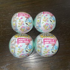 Lot Of 4 Mini Verse Make It Mini Food Mystery Ball, Cafe Series 1. Sealed 
