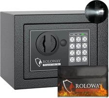 Fireproof Steel Safe Box with Keypad and Keys for Home Security