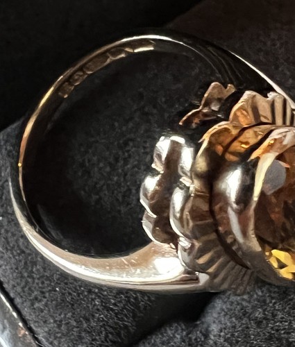 9ct Gold Citrine Dress Ring Size L - Picture 11 of 11