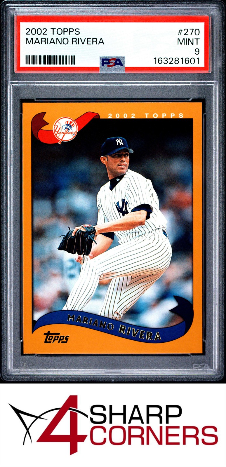 2002 TOPPS #270 MARIANO RIVERA YANKEES HOF PSA 9 view 1