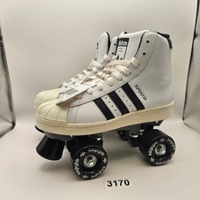 ADIDAS WOMEN'S 5.5 SUPERSTAR HI WHITE BLACK ROLLER SKATES NWOB JS4038