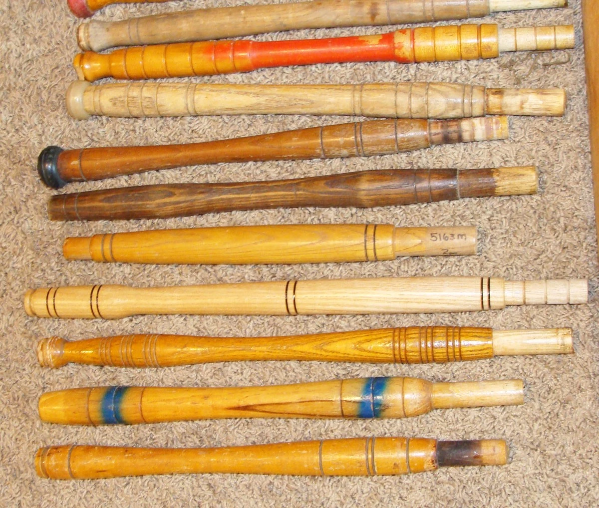 16 asas antiguas vintage de madera para surf y barco caña de pescar - fabricantes desconocidos