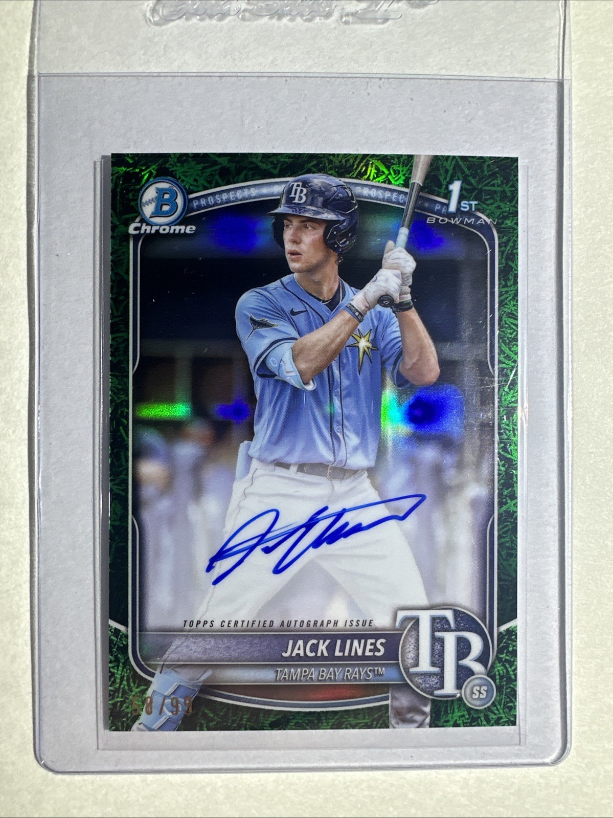 2025 Bowman - Chrome Prospect Auto - Jack Lines #CPA-JLI Green Grass Auto /99