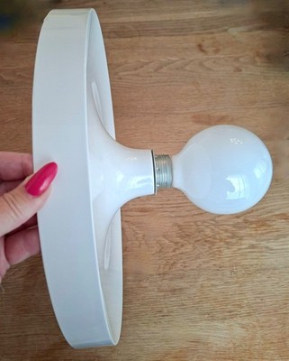 DECKENLAMPE WANDLAMPE DISCUS TEKA WEIß 70er JAHRE VINTAGE RETRO 35cm