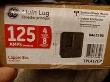 GE TPL412CP 125 Amp 4 Spaces 8 Circuit Indoor Main Lug Circuit Breaker Panel