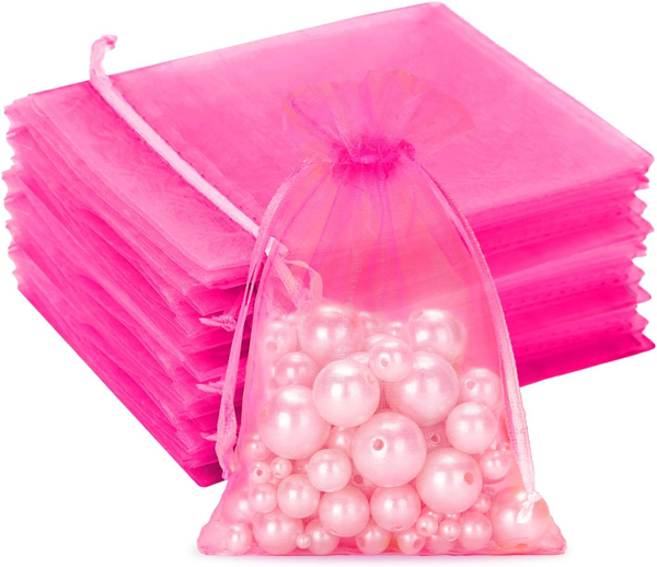 Rosenrot OrganzasäCkchen 10X15Cm: Geschenk Organzabeutel, 50 StüCk Organza-Beute-image