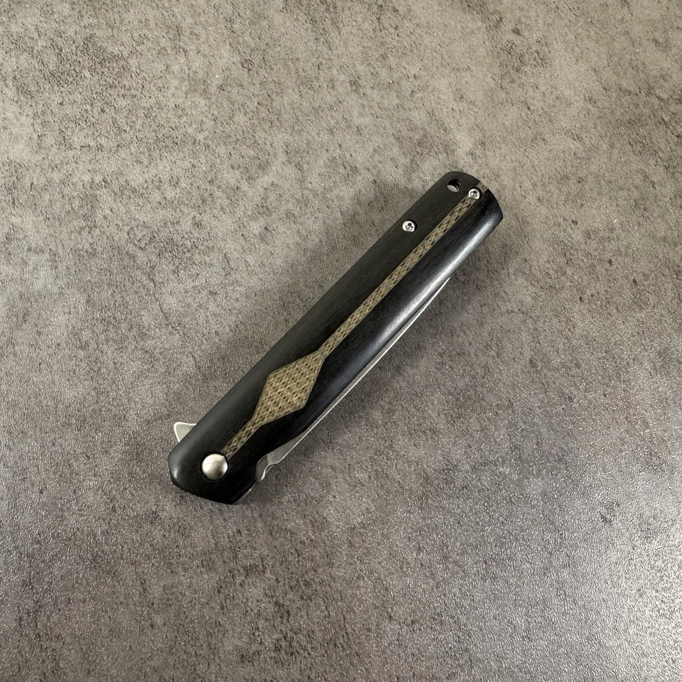 8.5" Wood SPRING ASSISTED Flip Open Folding Pocket Knife Hunting EDC with Clip - Image 3 of 4