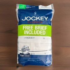 Men's Jockey 4-Pack 1 Free 100 Cotton White Classics Full-Rise Staynew Briefs