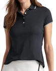 Peter Millar Canterbury Tipped Sport Mesh Ladies Golf Polo Shirt BLACK XL NEW