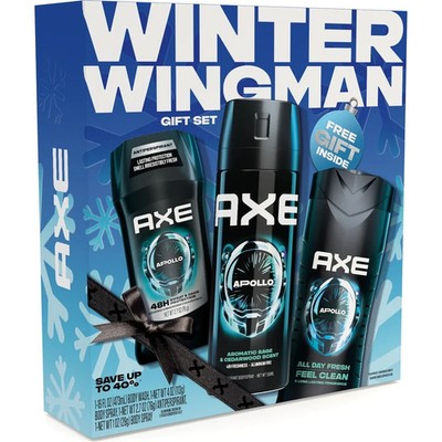 AXE Winter Wingman Apollo Gift Set Body Wash, Deodorant Spray & Antiperspirant S