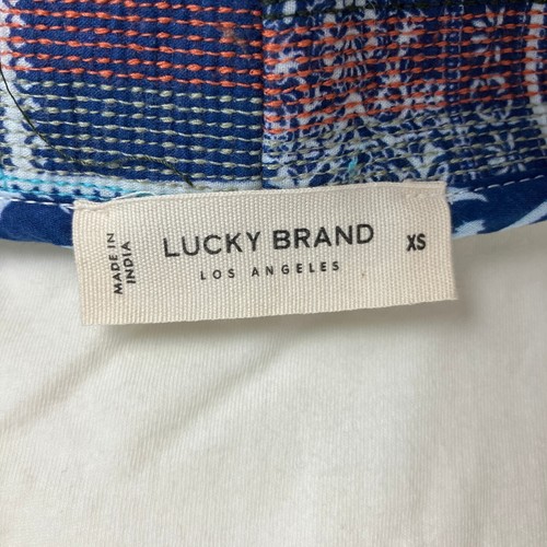 Lucky Brand Womens Handcrafted Oversized Quilted Vest Size XS White Blue NWT - Picture 13 of 14