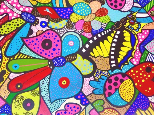 Lienzo grande pintura de amor ""EL COLOR DEL AMOR"". ARTE CONTEMPORÁNEO MARIPOSA. - Imagen 2 de 12