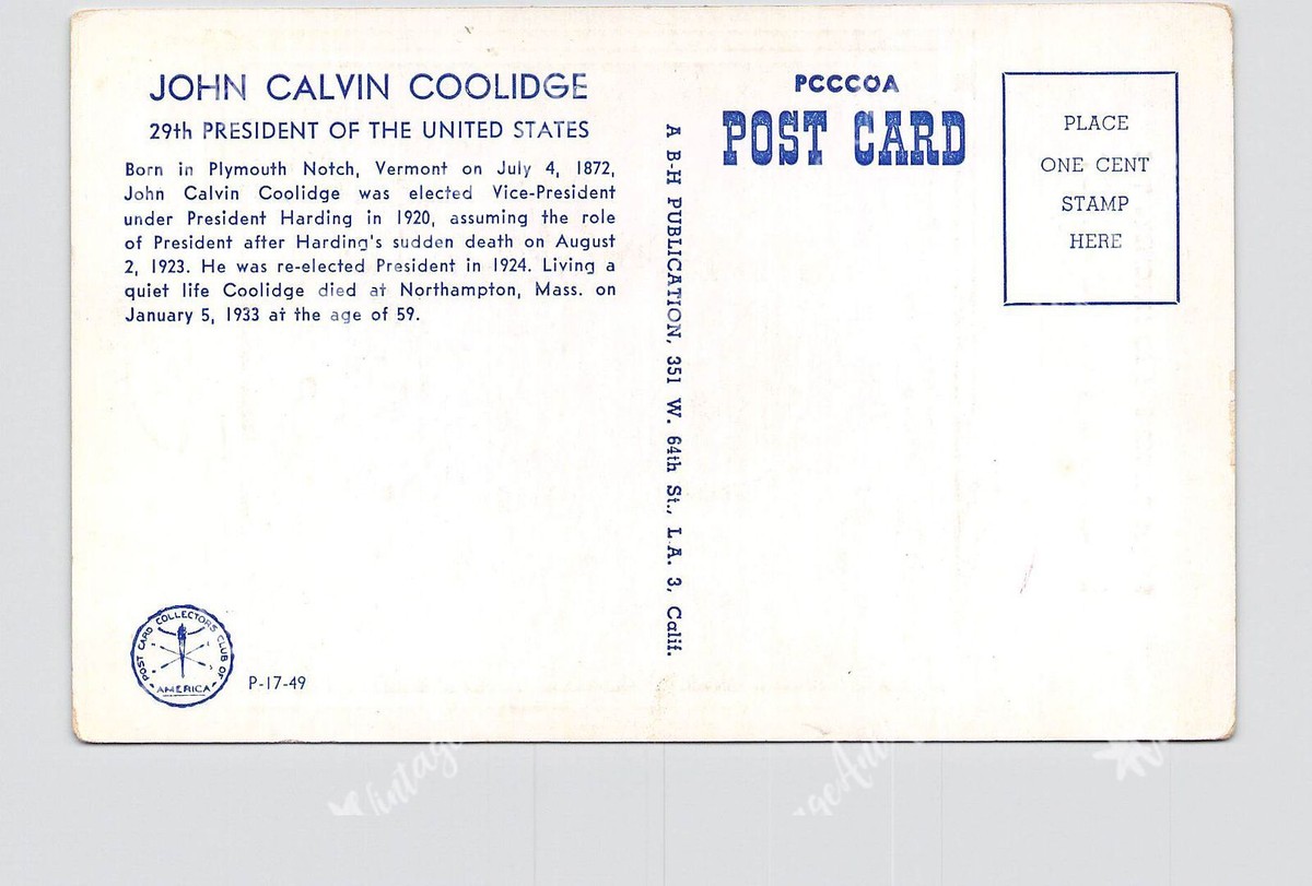 Two early photo postcards, President Coolidge’s life in Vermont Two early photo postcards, President Coolidge’s life in Vermont