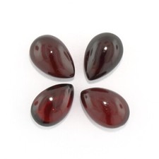 RED GARNET 9 x 6 MM PUFFED PEAR CABOCHON ALL NATURAL 2 PIECE SET F-5305